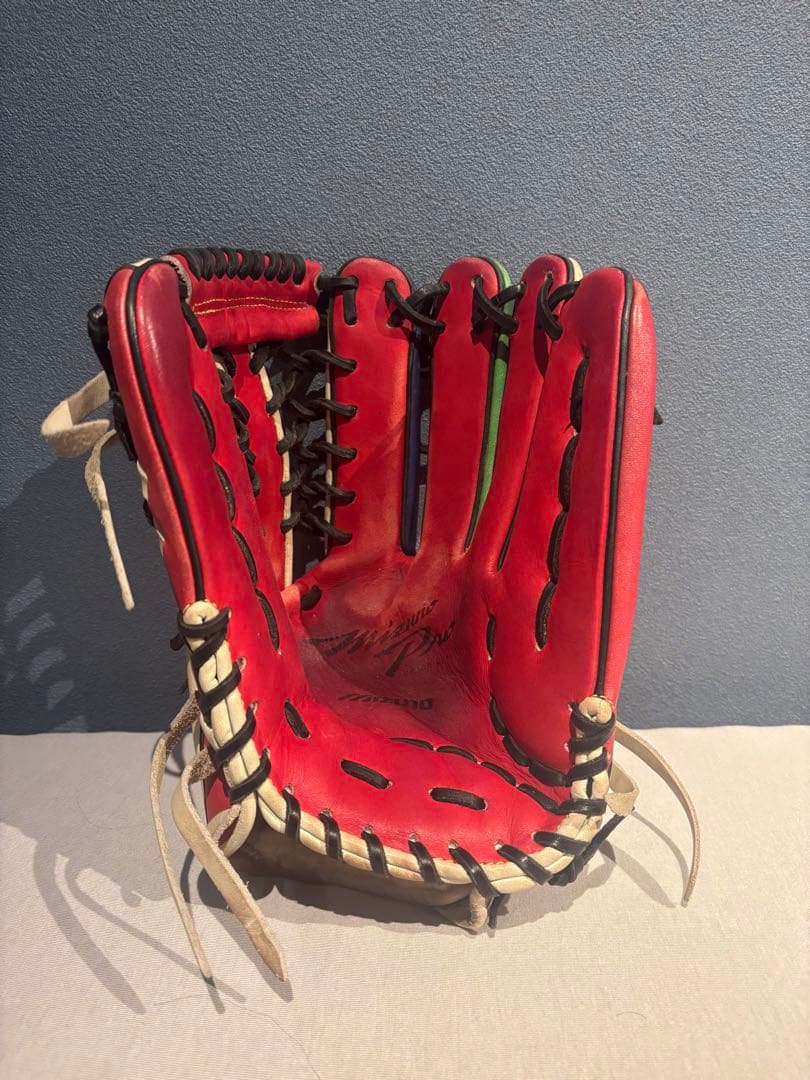 ミズノプロ 限定オーダー 軟式用 外野手用グラブ　レインボーライン仕様