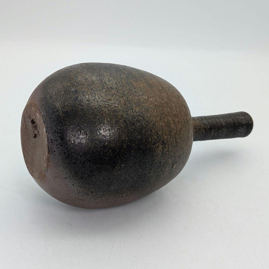 岡山県重要無形文化財 松井與之 備前焼 鶴首花入 一輪挿し花瓶 フラワーベース