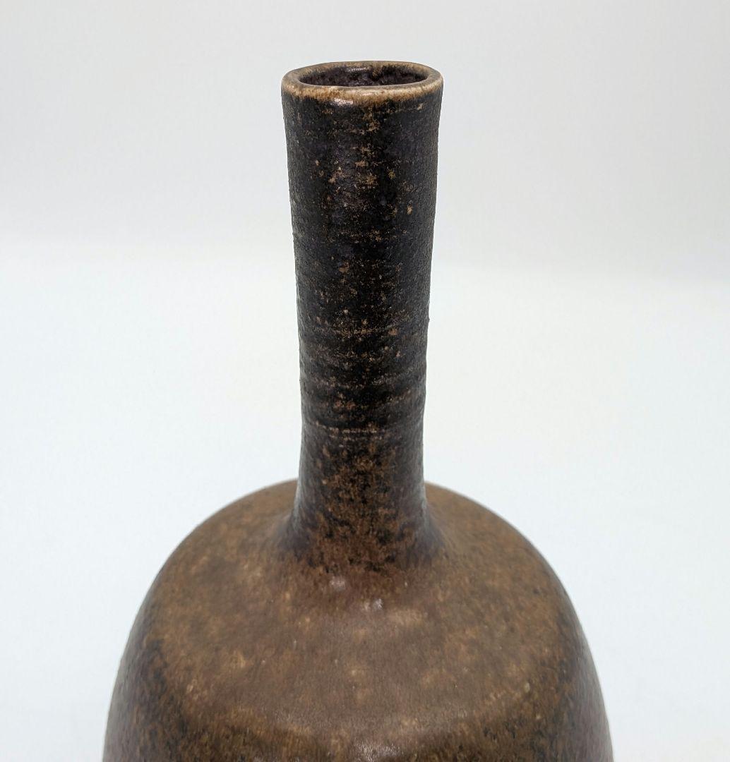 岡山県重要無形文化財 松井與之 備前焼 鶴首花入 一輪挿し花瓶 フラワーベース