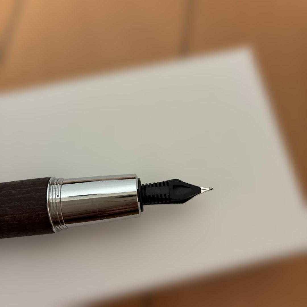 ファーバーカステル 万年筆 F エモーション ウッド&クローム 梨の木 ブラック