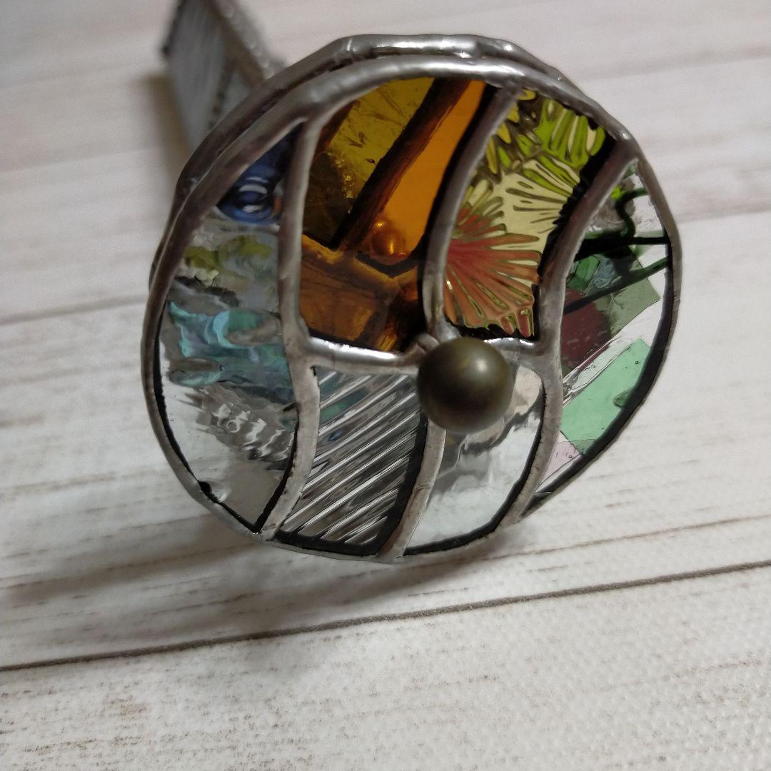 ステンドグラス万華鏡　ホイールスコープ　アンティーク　カレイドスコープ