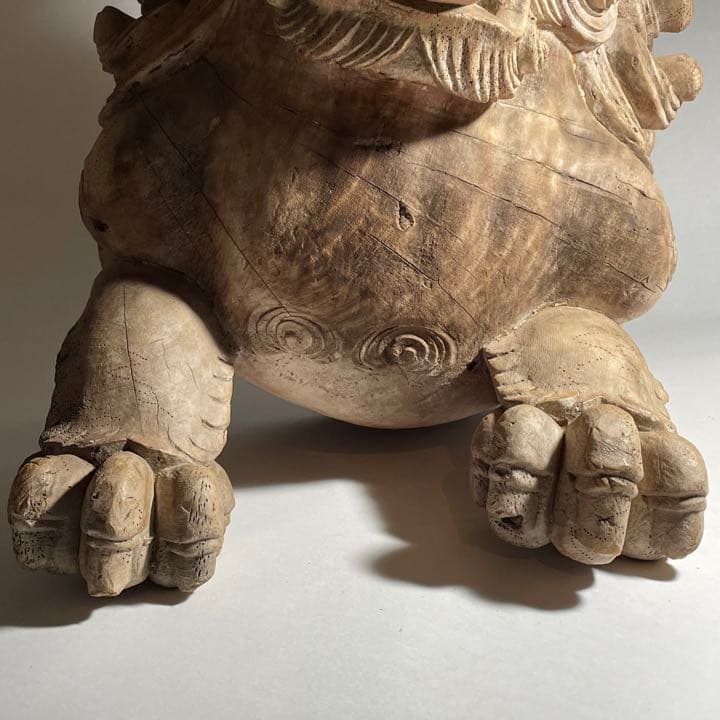 ◆希少品 木鼻獅子 木彫 仏教美術 室町時代◆