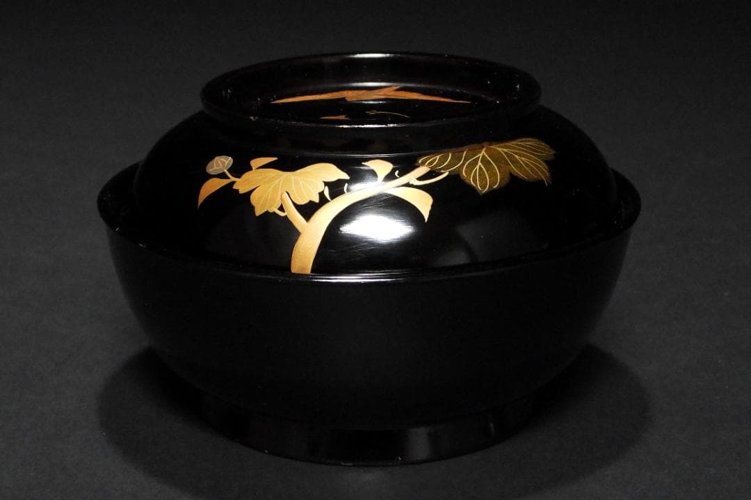 輪島塗 花鳥紋 金蒔絵 吸物椀 5客 蓋碗 漆芸 漆器