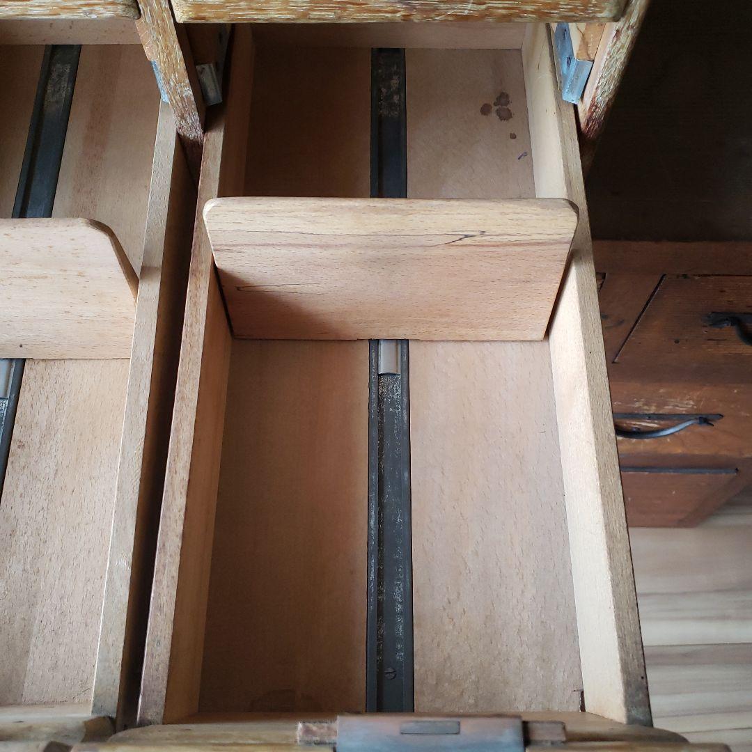 図書館家具　アンティーク　引き出し　古家具　木製　図書館カードケース　収納　無垢