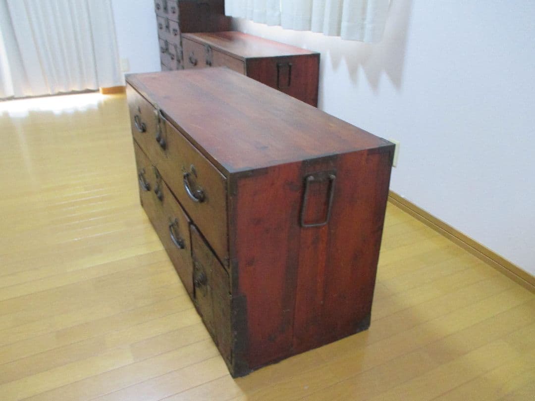 アンティークタンス 引き出し付き 鍵付き