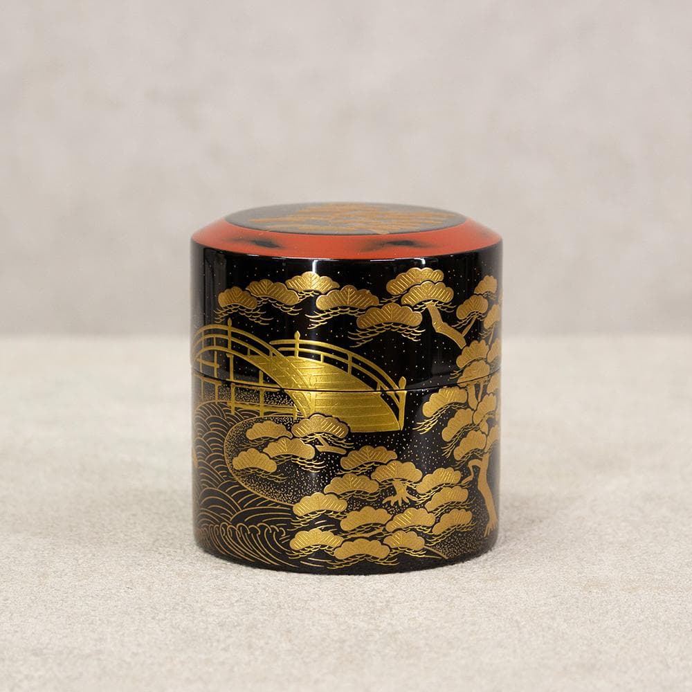 中谷秀斎 住吉蒔絵 茶器 棗 螺鈿装飾 茶道具 共箱