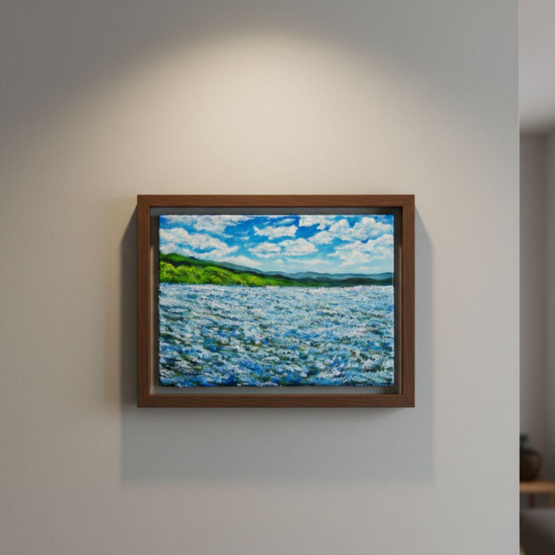 油絵 油彩 油彩画 絵 絵画【青の大地】