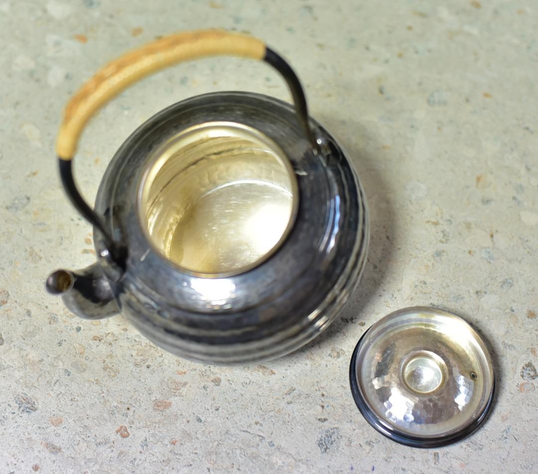 秀峰堂　いぶし銀湯沸かし【極上品】　銀瓶　囲炉裏/お茶道具