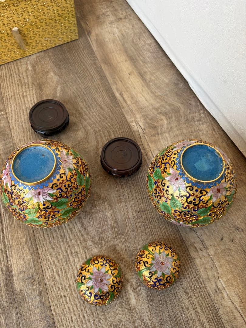 中国　七宝焼　壺　つぼ　骨董