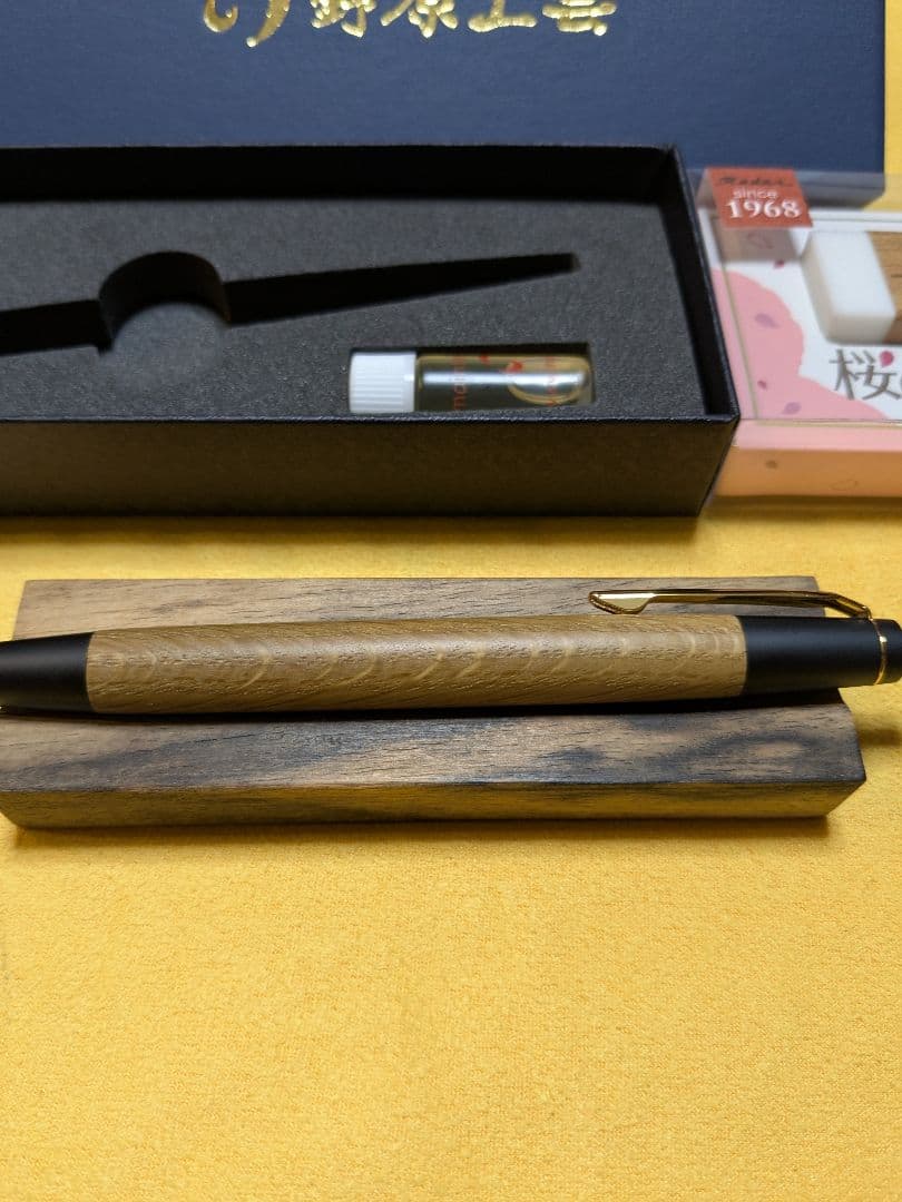 野原工芸　新型シャープペンシル　楢　ゴールド金具