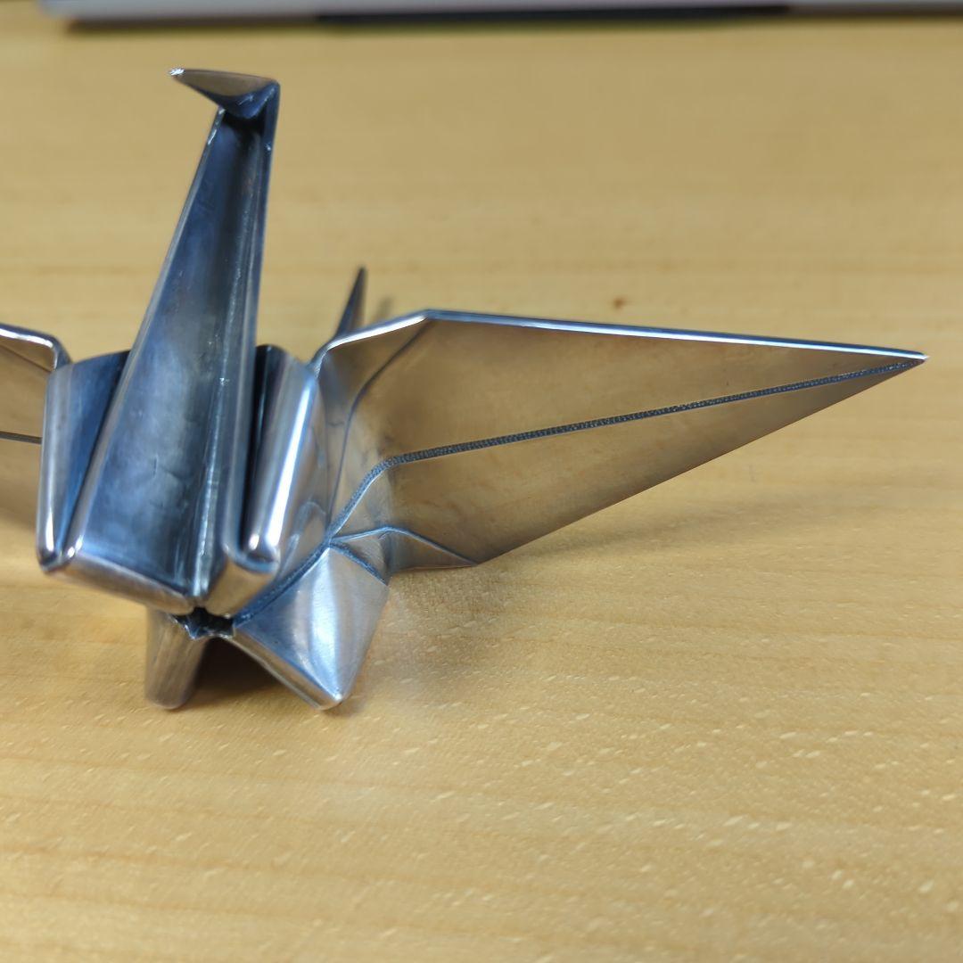 長谷川一望斎　純銀折鶴置物　骨董品