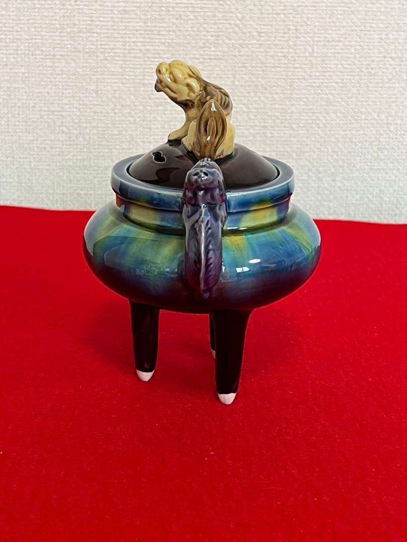 人間国宝 柳雨軒 三代 徳田八十吉(正彦銘)  彩釉 香炉 管理T148