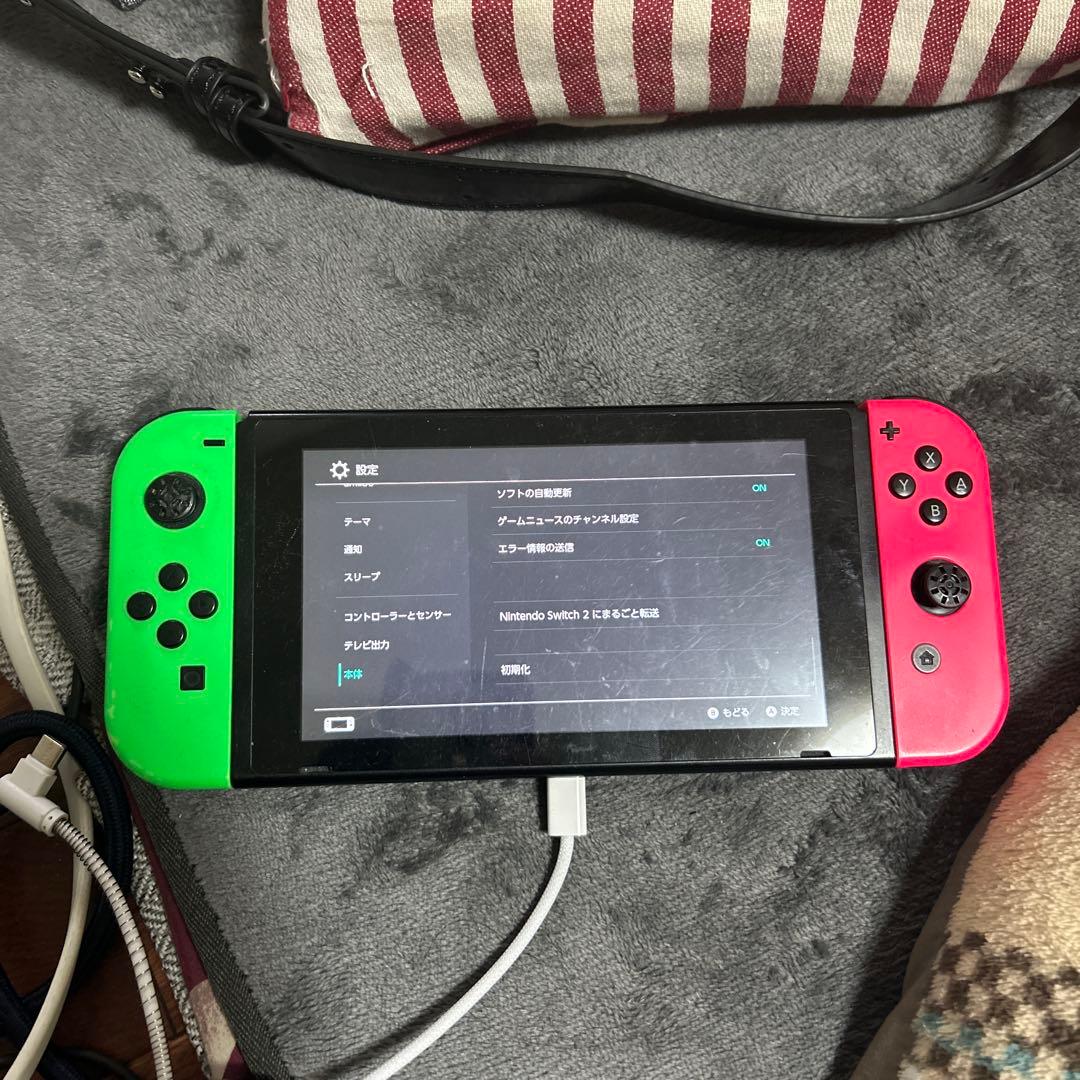 Nintendo Switch グリーン/ピンク本体動作確認済み充電器付き
