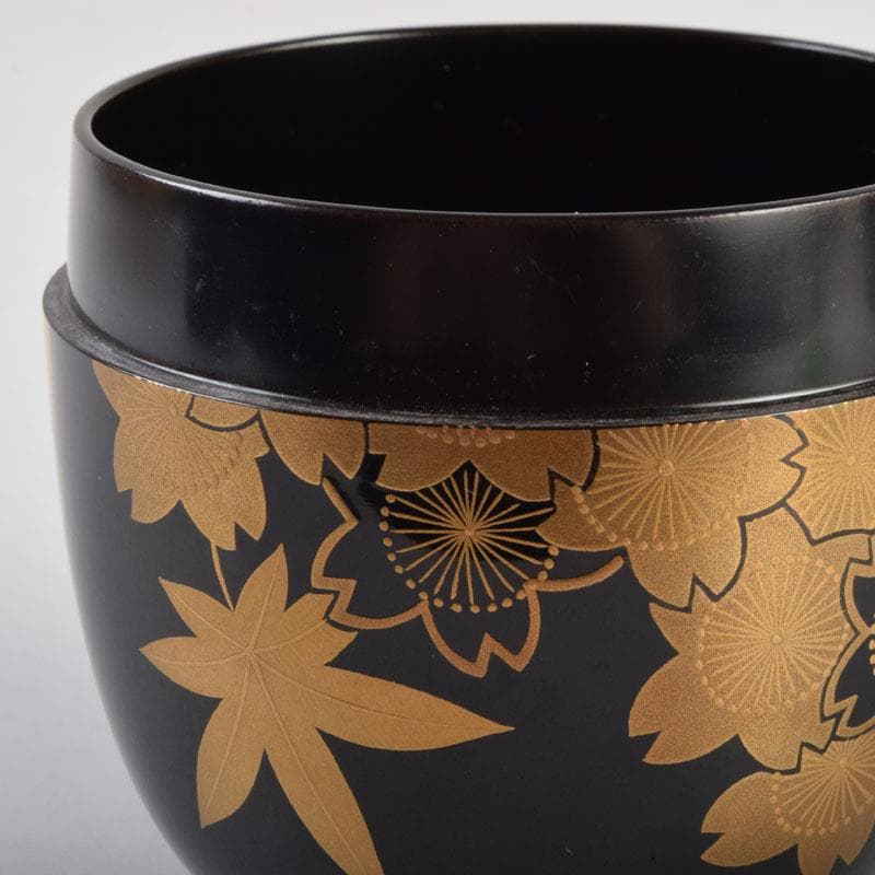 茶道具　黒塗　春秋蒔絵　棗　時代箱　V　8762