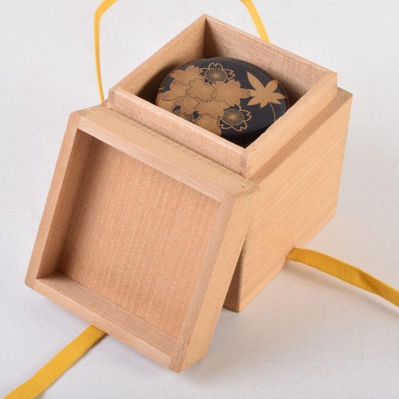 茶道具　黒塗　春秋蒔絵　棗　時代箱　V　8762