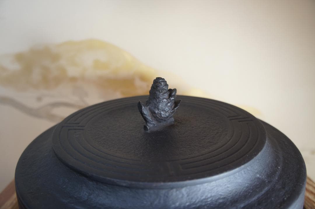 fusa☆桑色置炉 姥口釜 唐銅蓋 炉用600W炭型電熱器送料込み