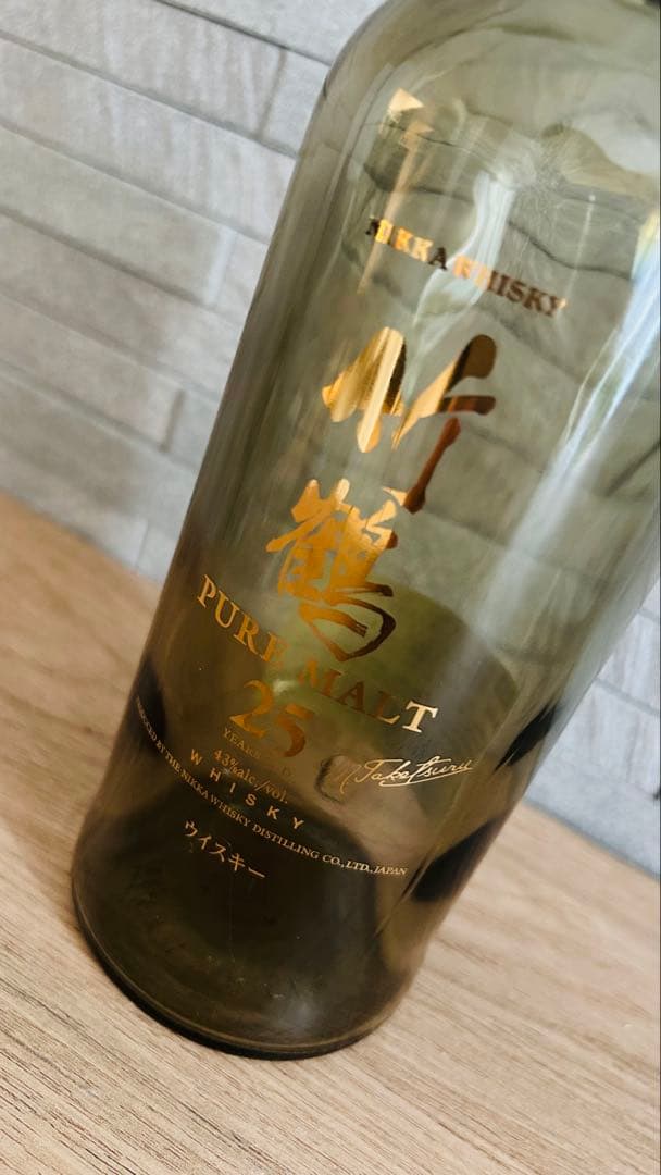 空瓶　ニッカウヰスキー 竹鶴 25年 ピュアモルト 750ml