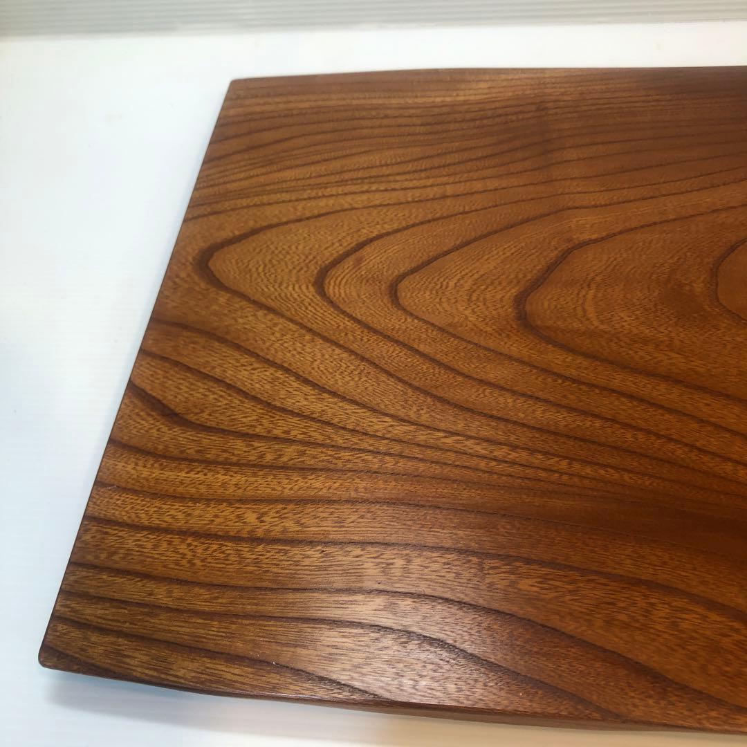 欅一枚板　座卓用木製置脚付　花台文机座卓　板サイズ約68×38×厚さ2.7cm