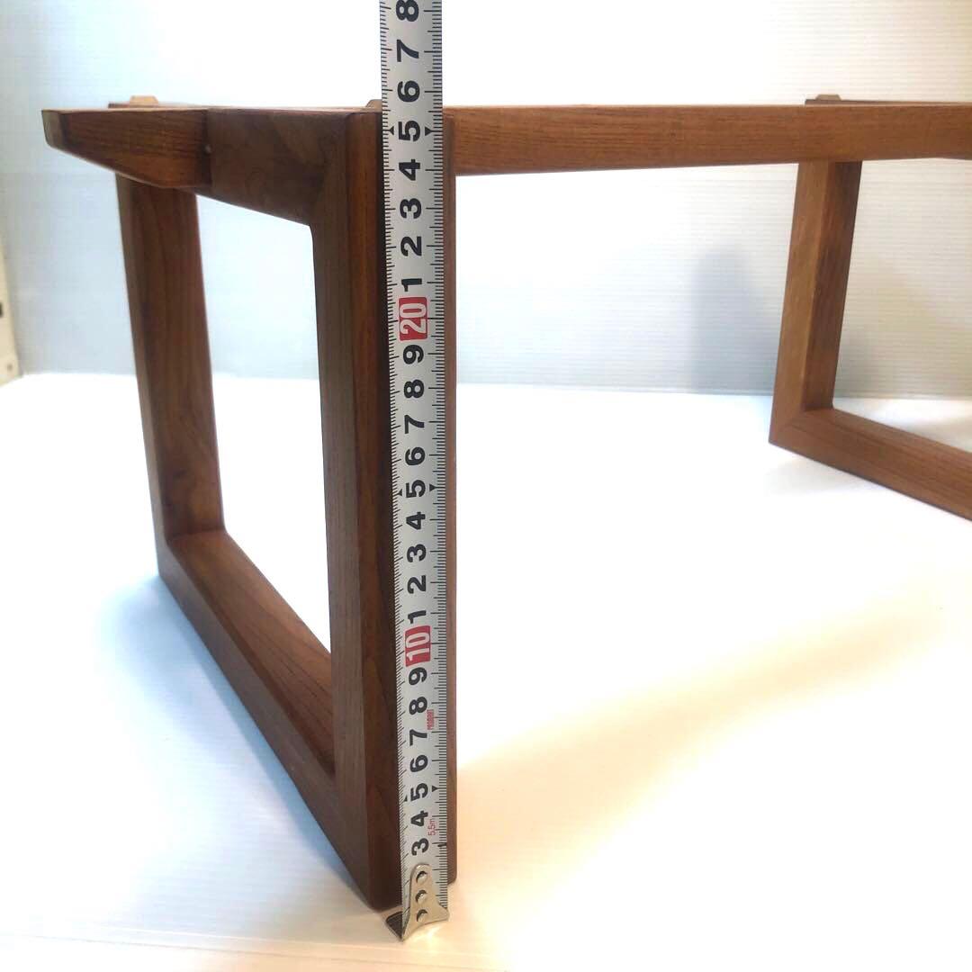 欅一枚板　座卓用木製置脚付　花台文机座卓　板サイズ約68×38×厚さ2.7cm