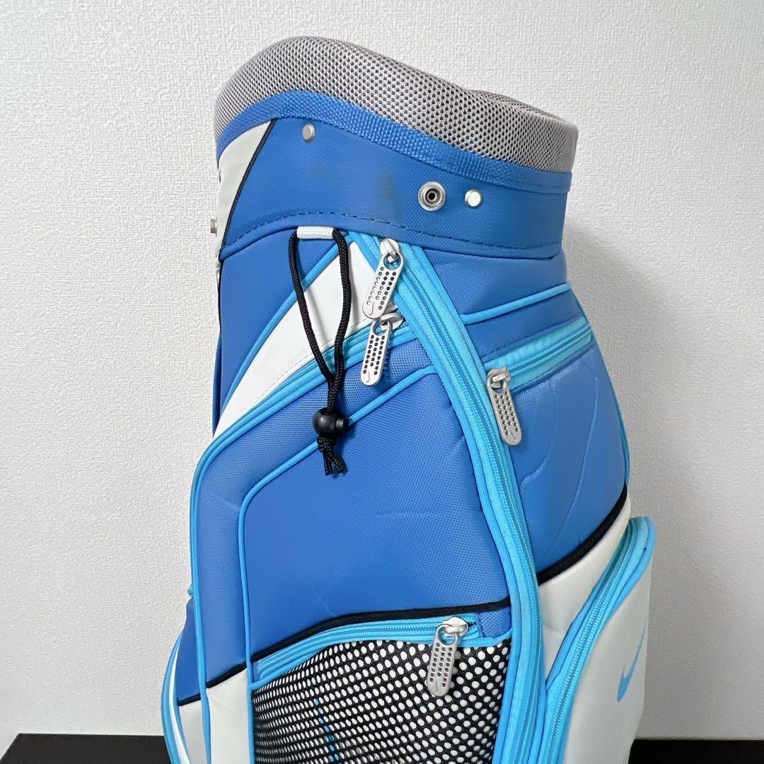 希少 NIKE ナイキ キャディバッグ 6分割 ブルー ホワイトゴルフバッグ軽量