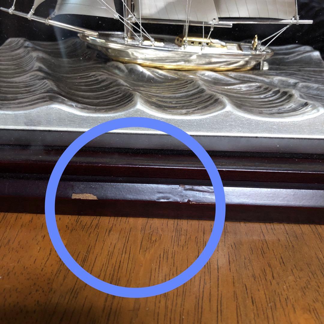 銀製　帆船ヨットの置物　武比古