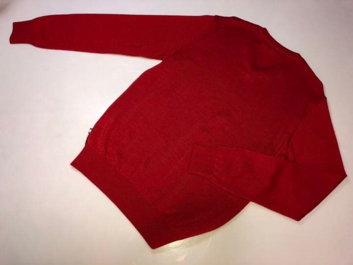 289マンシングウェア◆セーター 長袖ニット Mサイズ 赤x黒系レッドxブラック