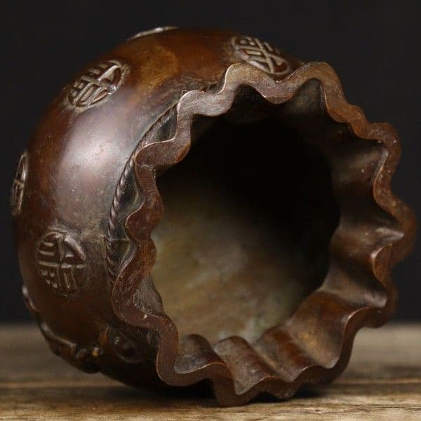 銅器 銭袋 聚宝盆 貯金箱 装飾品 工芸品 置物