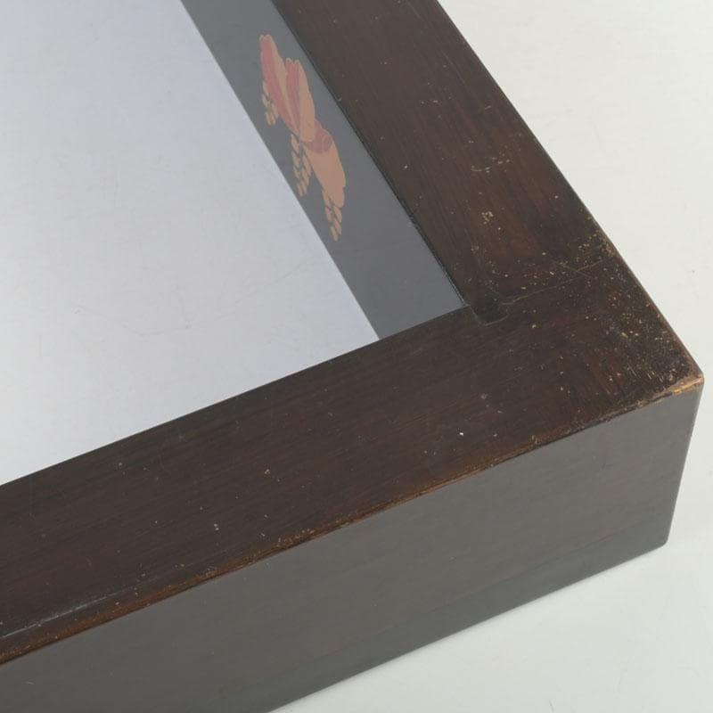 茶道具　黒漆　高台寺蒔絵　炉縁　在銘　共箱　V　9892A