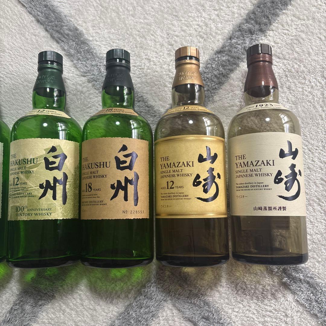 白州18年12年　山崎12年など　空瓶 6本セット