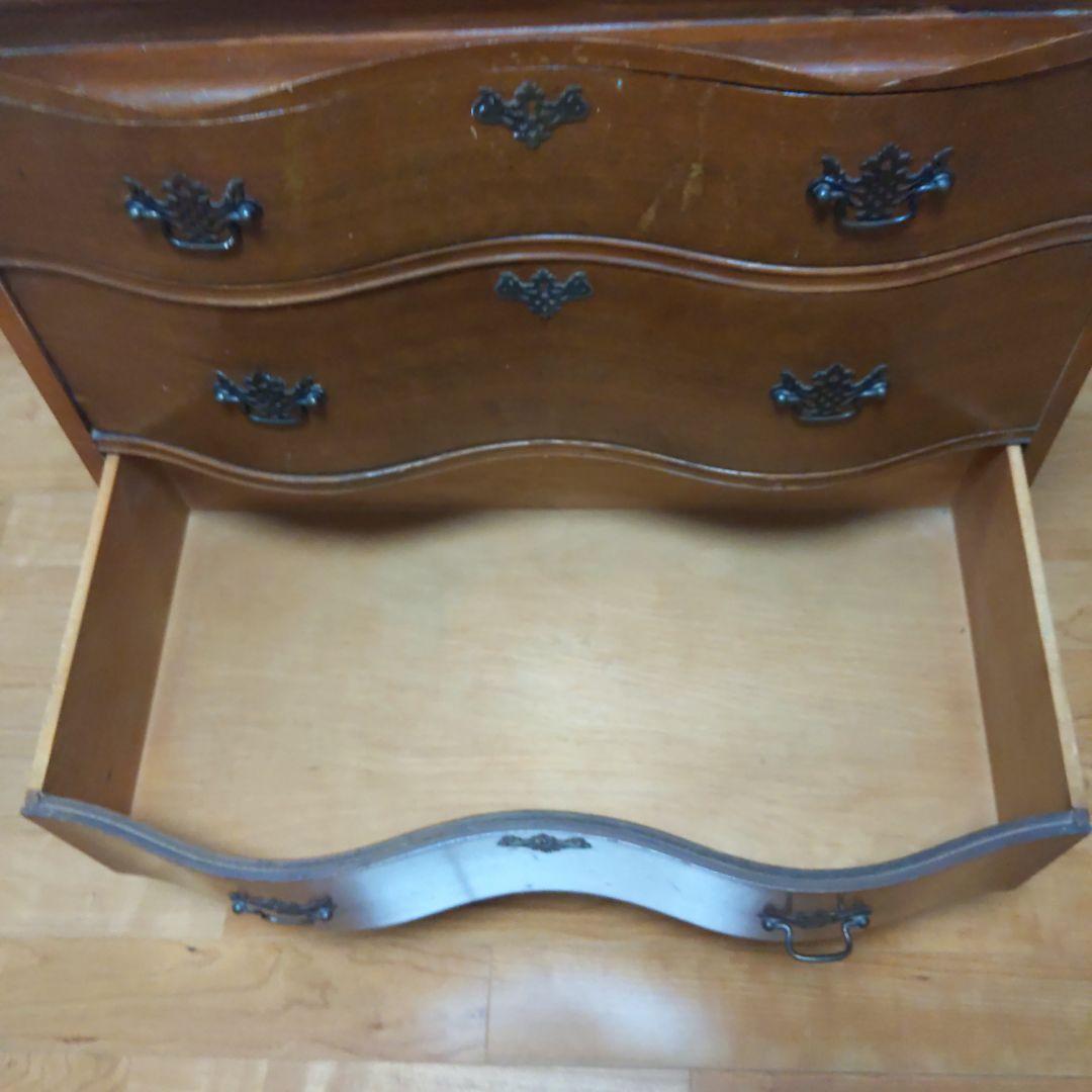 アンティーク 木製キャビネット ガラス扉付き