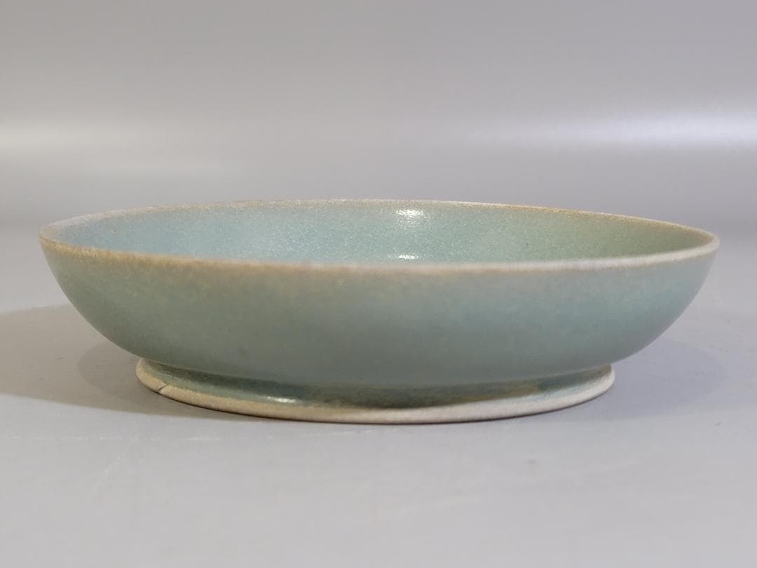 中国美術 青釉 皿 幅 13.5cm DT409