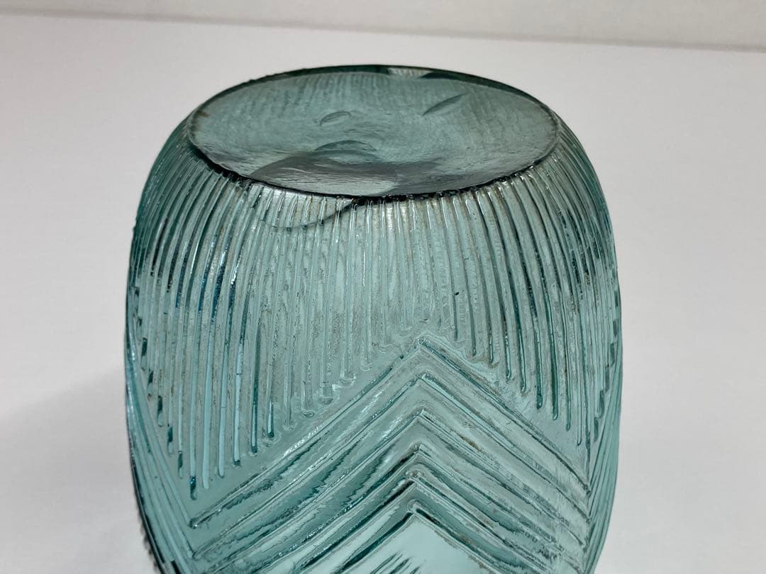 当時もの あめや瓶 縞模様 ガラス瓶 昭和初期