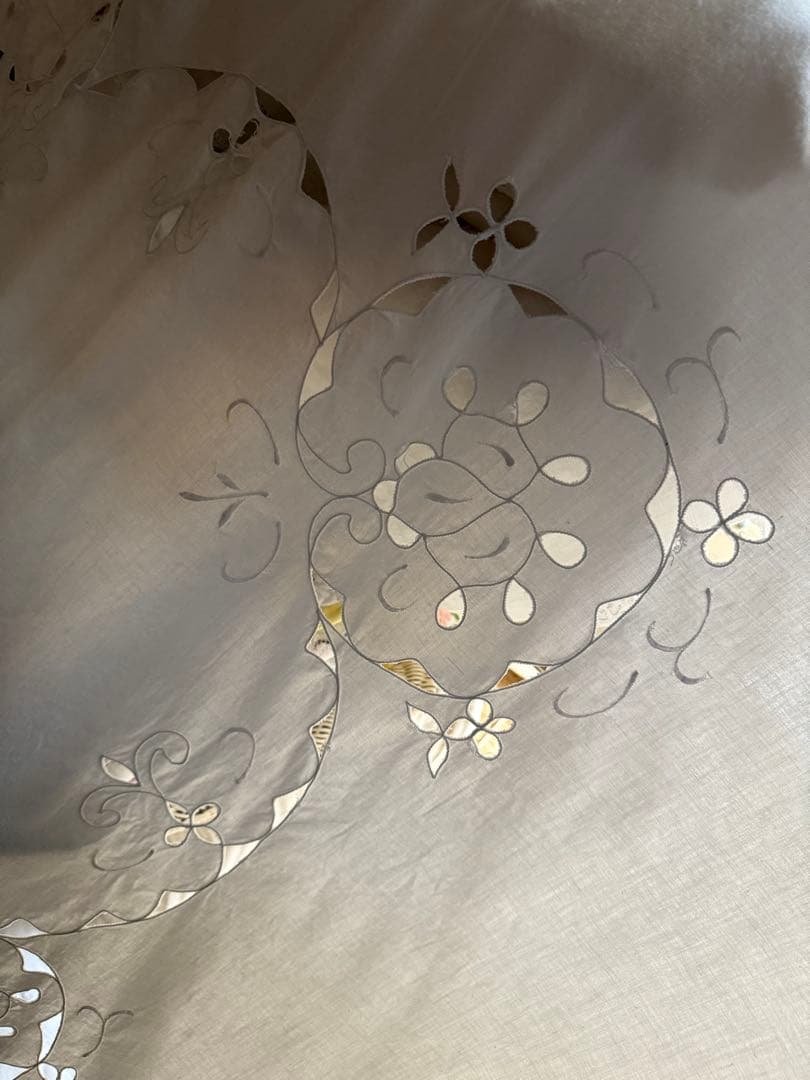 SALE❣️フランスアンティークஐ⋆*花柄刺繍の大判ベッドカバー⋆