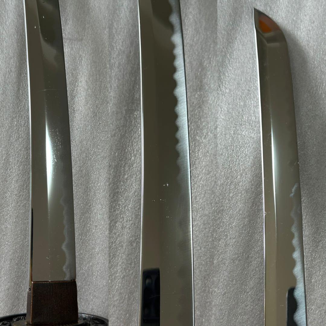 模造刀 打刀 脇差 2点セット 黑茶鞘 鞘付き長さ約69/102cm 26A21