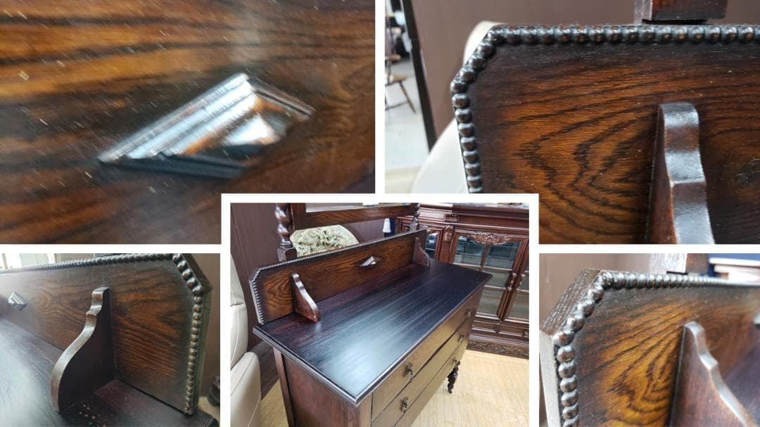 B36　アンティーク イギリス製 樽材 ツイストレッグ ドレッサー