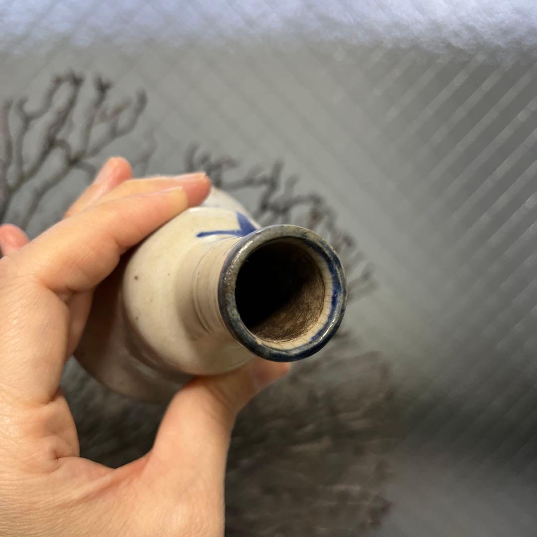 骨董　古伊万里　瀬戸　染付　笹図案　竹　仏花入れ　花器　花活け　現品限り