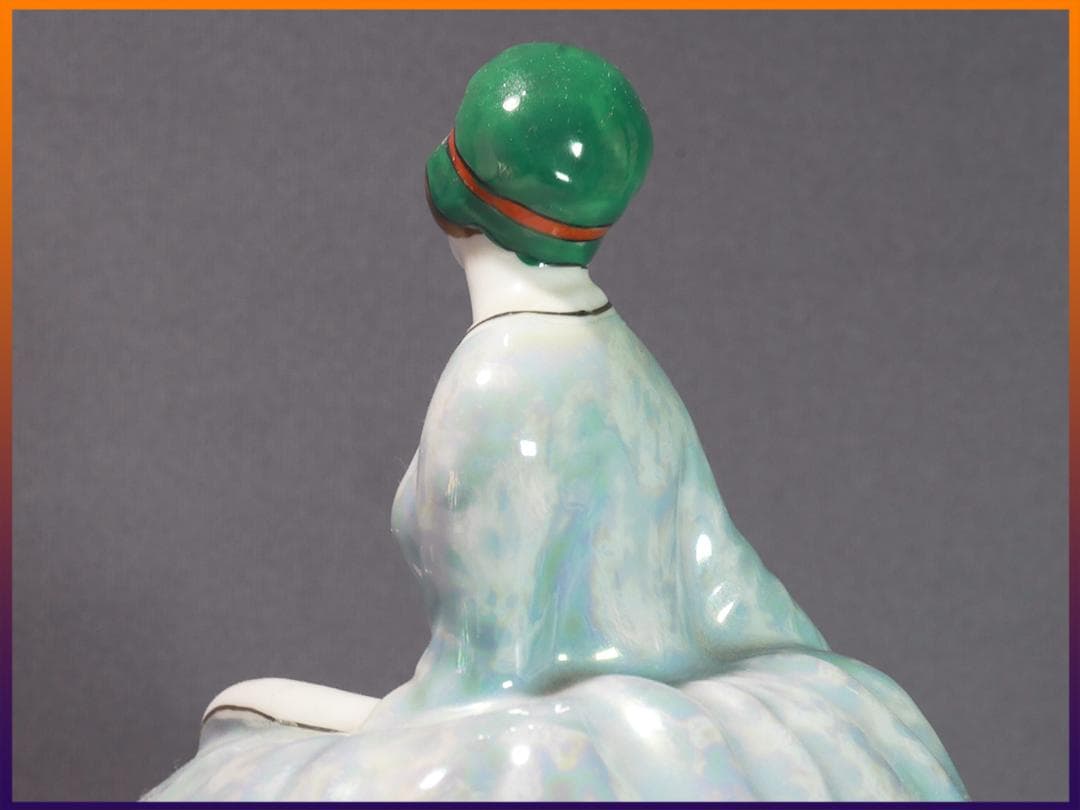 【1点限り】ノリタケ 青 デコレディ ドレッサードール パウダー アンティーク