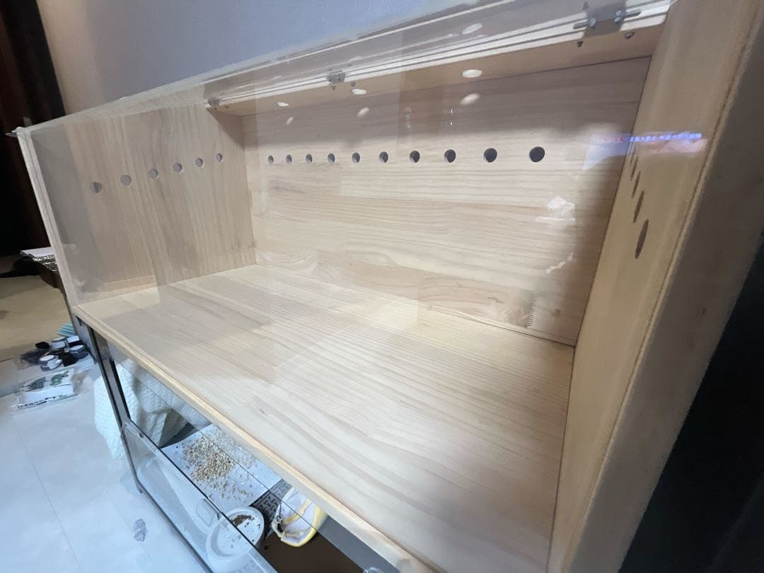 小動物木製ケージ 80x40x40CM