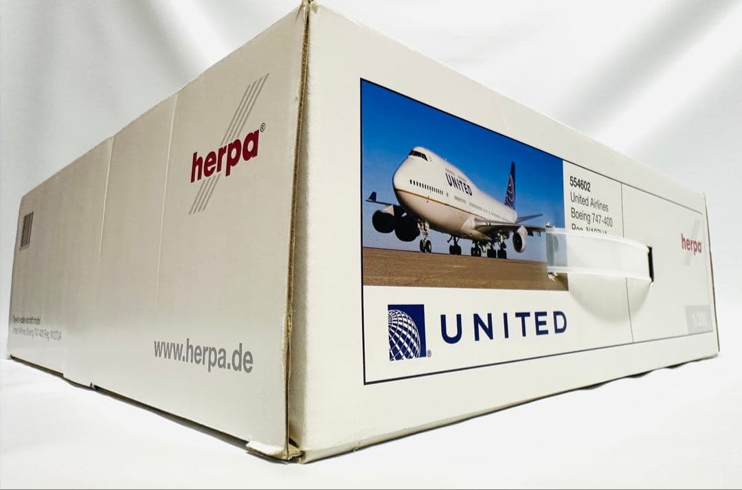 航空機・ヘリコプター Herpa 1/200 United Airlines B747-400