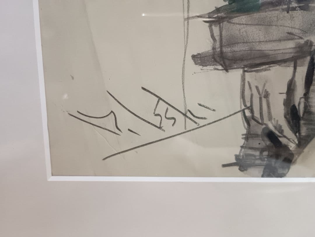 3117水彩画「女性像」画家不明　裏側にもあり