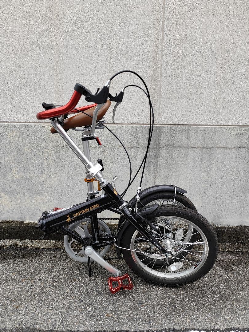 美品カスタム　アルミ折りたたみ自転車16インチ