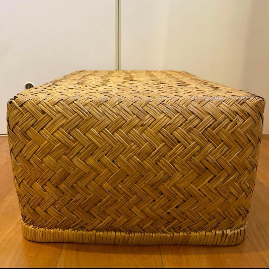 ③ 【最終価格】竹行李 柳ごおり昭和レトロ 竹細工 大籠 箪笥カゴ 受け座のみ