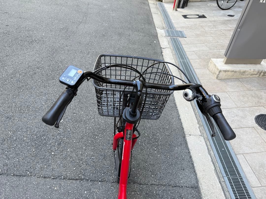 子供乗せ　Panasonic 電動アシスト自転車 赤 チャイルドシート付き