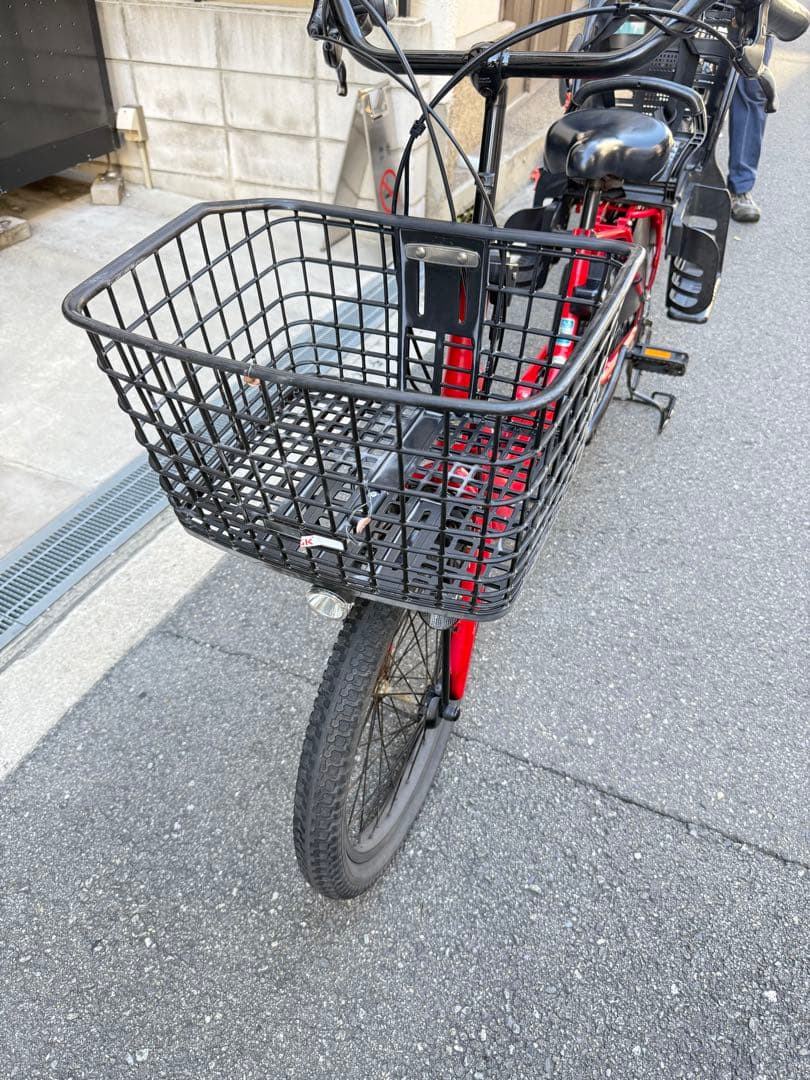 子供乗せ　Panasonic 電動アシスト自転車 赤 チャイルドシート付き