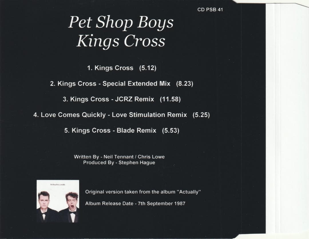 Pet Shop Boys　Kings Cross / 恋はすばやく　貴重 CD