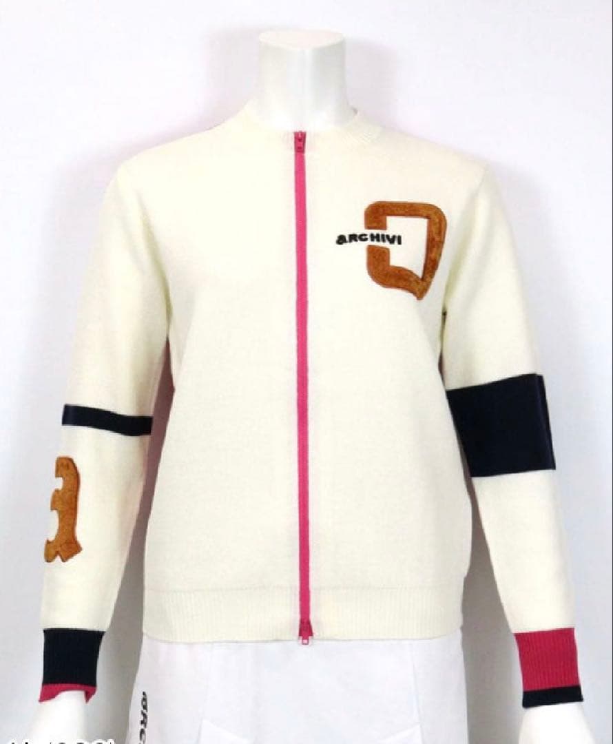 超美品☆アルチビオレディース 2024秋冬ジップアップニットブルゾン