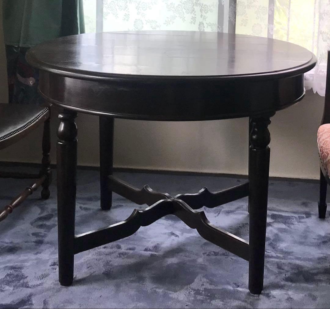 和製　アンティーク　丸テーブル