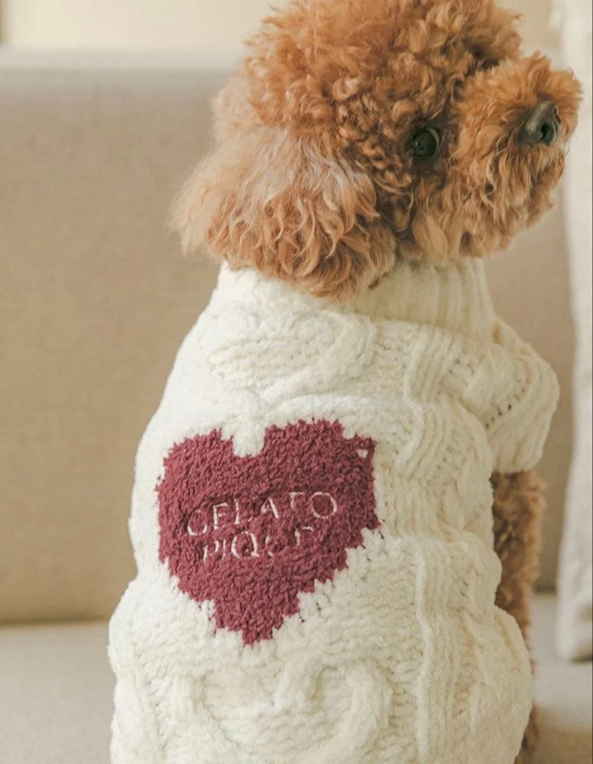 ジェラートピケ ハートアランハイネックプルオーバー　M