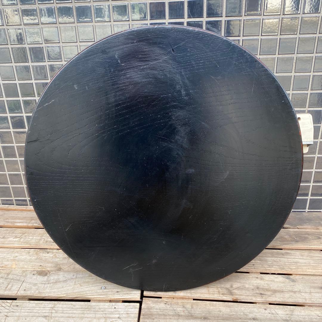 時代物 昭和レトロ 四つ脚ちゃぶ台 黒 古家具 骨董品 円卓 花台