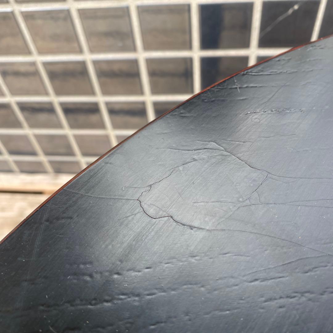 時代物 昭和レトロ 四つ脚ちゃぶ台 黒 古家具 骨董品 円卓 花台